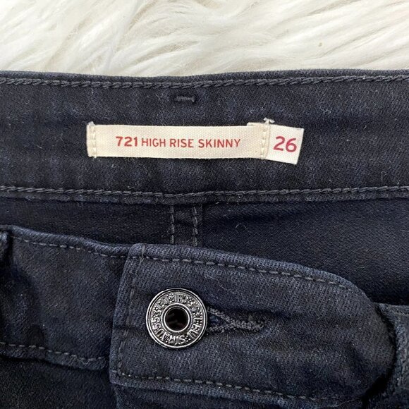 Levis 712 High Rise Skinny Womens 26 Black Distressed Jeans - Picture 5 of 11
